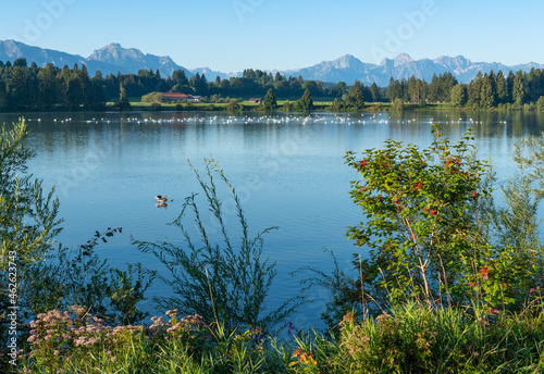 Lechstausee Urspring lake in Bavaria Germany.