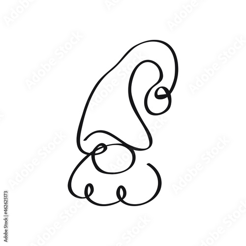Line art  vector icon christmas dwarf. Calendaricon.  Web flat icon. Black line icons. Symbol, logo illustration.