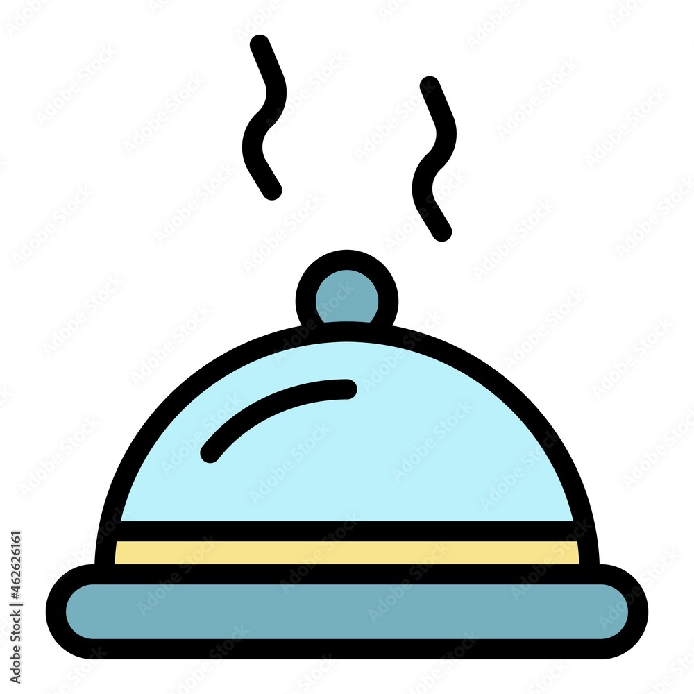 Steel food pot icon. Outline steel food pot vector icon color flat isolated Steel food pot icon. Outline steel food pot vector icon color flat isolated