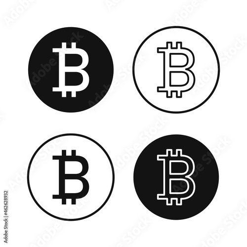 Bitcoin icons. BTC. Mining cryptocurrency. Banner on the theme of digital money. Vector illustration