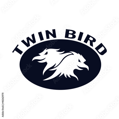 Vector logo of twins with fierce faces this image is suitable for esport design, sports, community, hunter