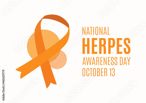 National Herpes Awareness Day vector. Health ribbon symbol vector. Herpes Awareness Day Poster, October 13. Important day