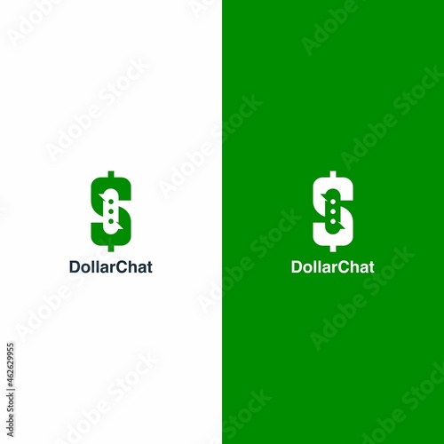 Dollar Chat Logo Design, Money Talk Inspiration - Template Vector