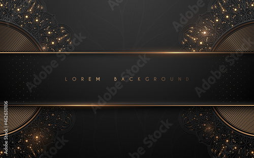 Abstract black and gold ornate luxury background