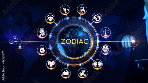 Zodiac Indian Icon  Rotating wheel Concept
Rotating wheel with icon surrounded by city and world map Center and spoke Concept