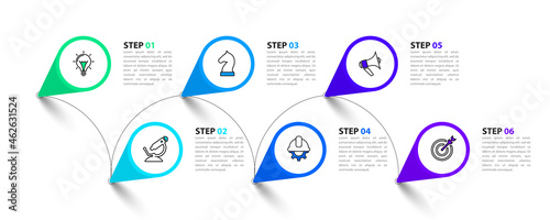 Infographic design template. Creative concept with 6 steps