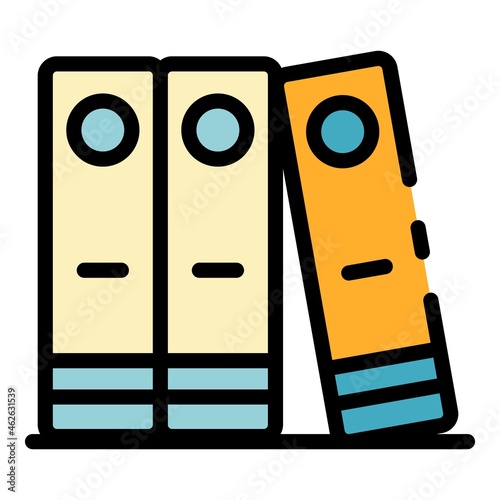 Personal files in folders icon. Outline personal files in folders vector icon color flat isolated