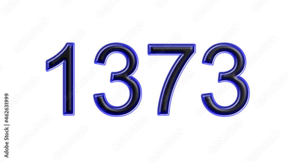 blue 1373 number 3d effect white background blue 1373 number 3d effect white background