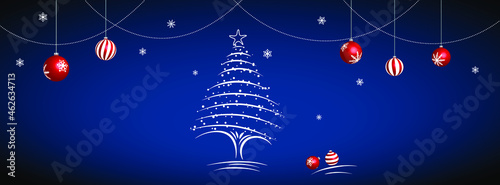 Merry Christmas and Happy New Year concept. Holiday design for greeting card, banner, celebration poster, party invitation. Vector illustration