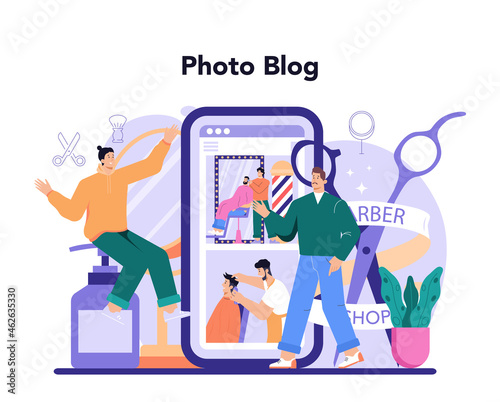 Barber online service or platform. Idea of hair and beard care