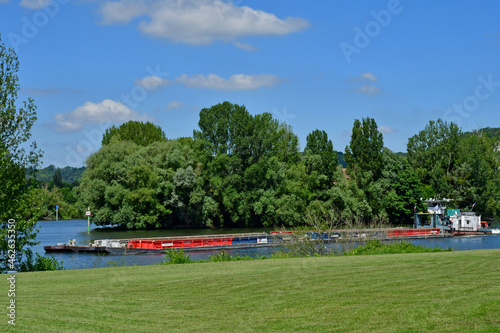 Les Andelys; France - june 24 2021 : Seine riverside