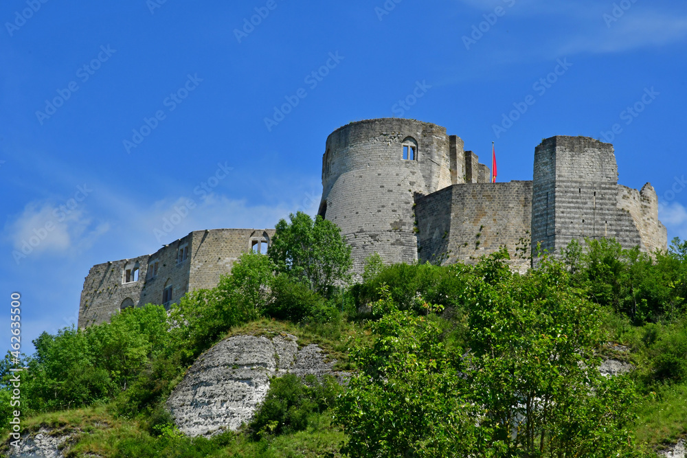 Les Andelys; France - june 24 2021 : Chateau Gaillard castle