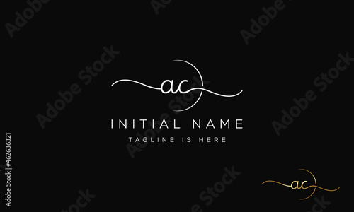 AC CA Signature initial logo template vector