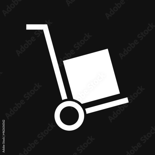 handcart vector icon on grey background