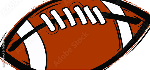 American football on green grass field. Sport team game cup. Rugby ball day. Funny super bowl weekend party. USA flag, sport finale, school games or on street. Vector template background rankings sign