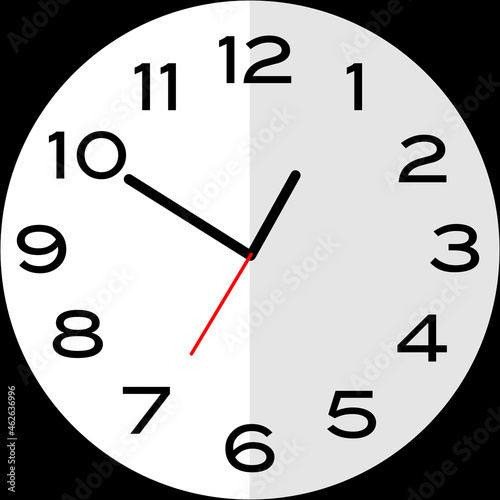 10 minutes to 1 o'clock analog clock icon