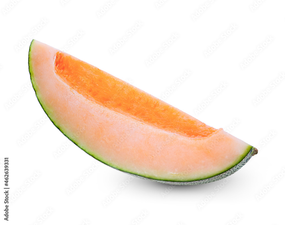 Rip cantaloupe isolated on white background Rip cantaloupe isolated on white background