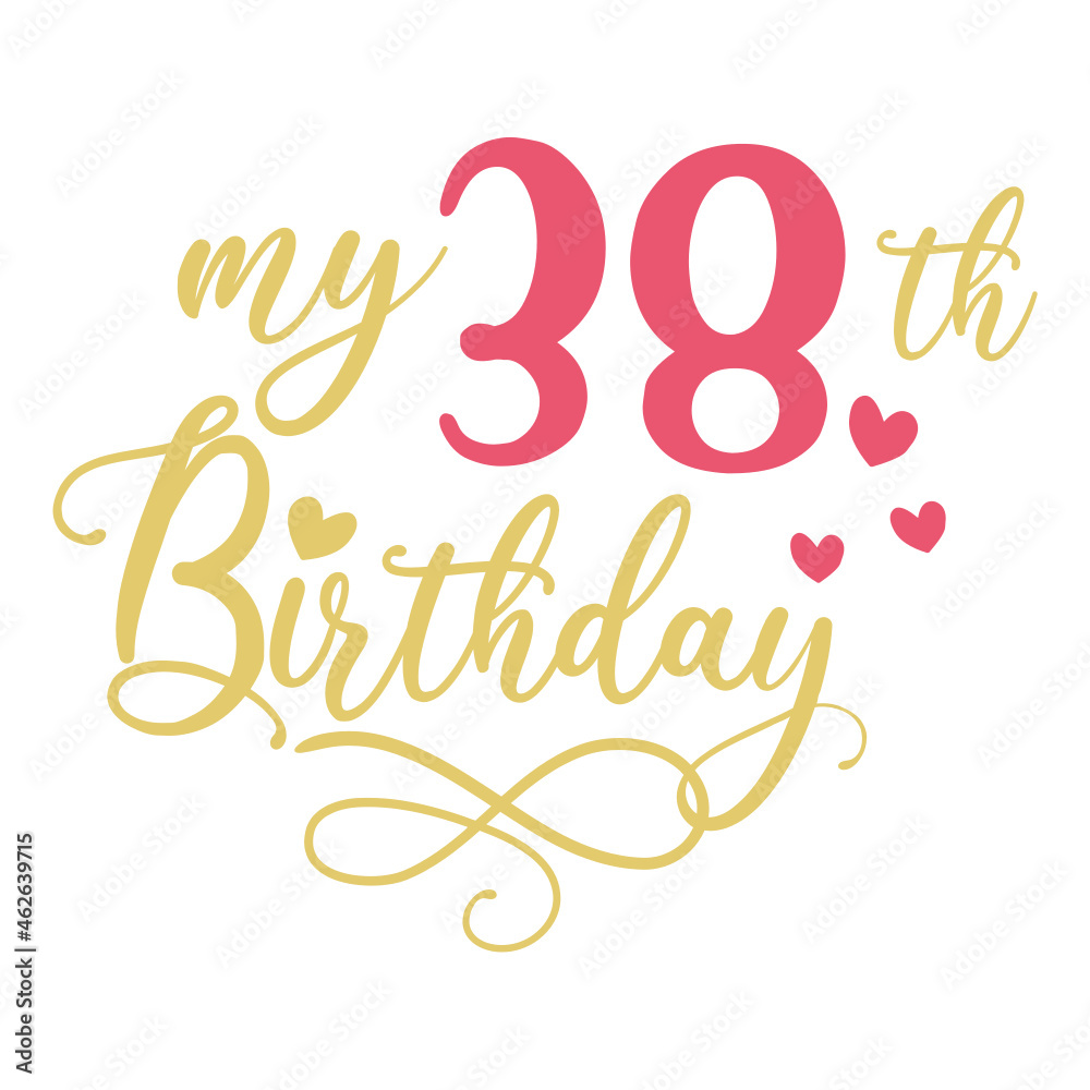 My 38th birthday celebration, 38 years anniversary celebration design