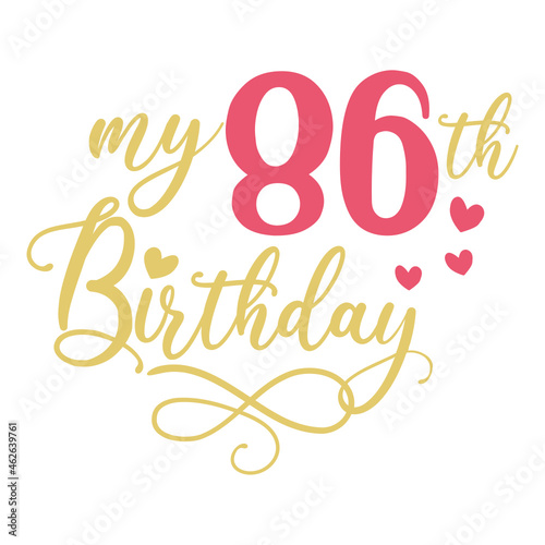 My 86th birthday celebration, 86 years anniversary celebration design