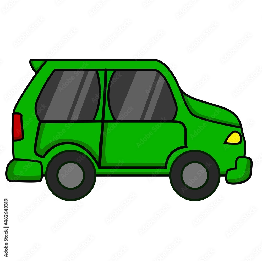 green color car cartoon design. car illustration design. designs for children's books and stickers. green color car cartoon design. car illustration design. designs for children's books and stickers.