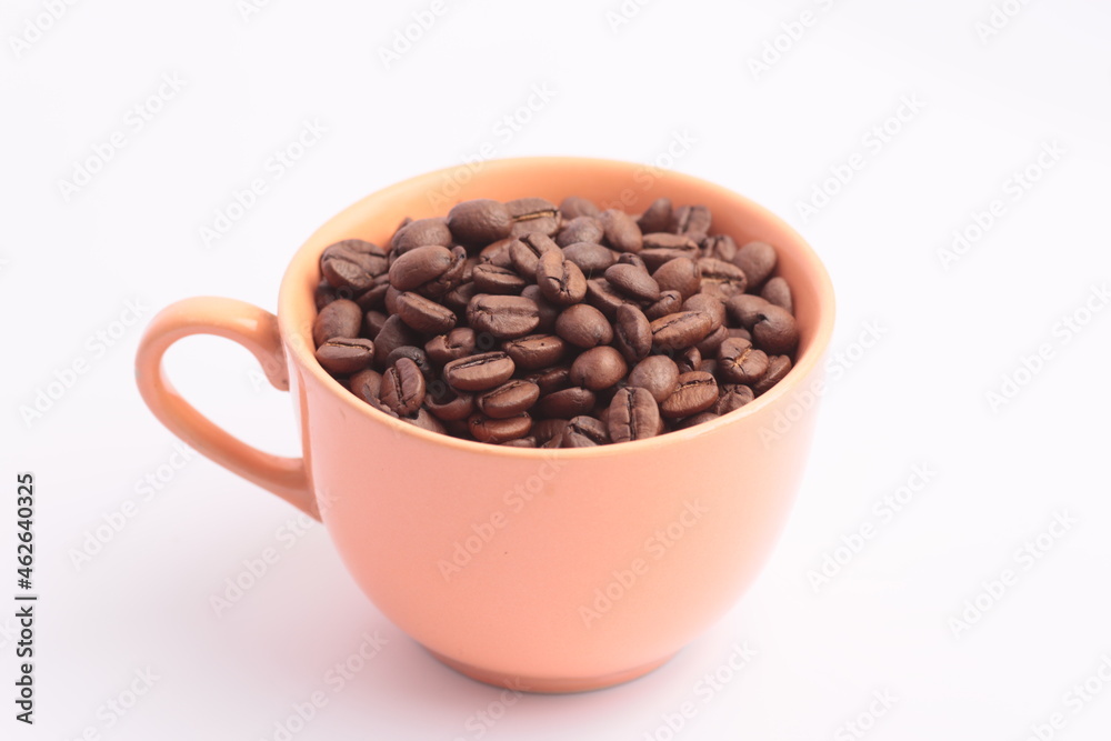 cup with coffee beans cup with coffee beans