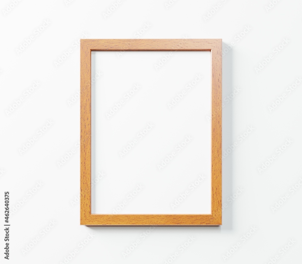 Blank of wooden photo frame isolated on white background, 3d rendering illustration. Blank of wooden photo frame isolated on white background, 3d rendering illustration.
