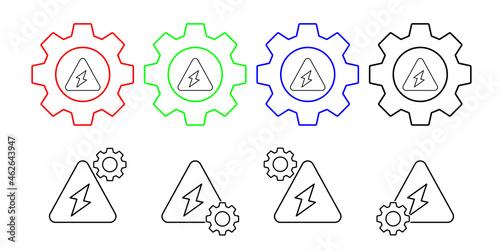 Sign, energy vector icon in gear set illustration for ui and ux, website or mobile application