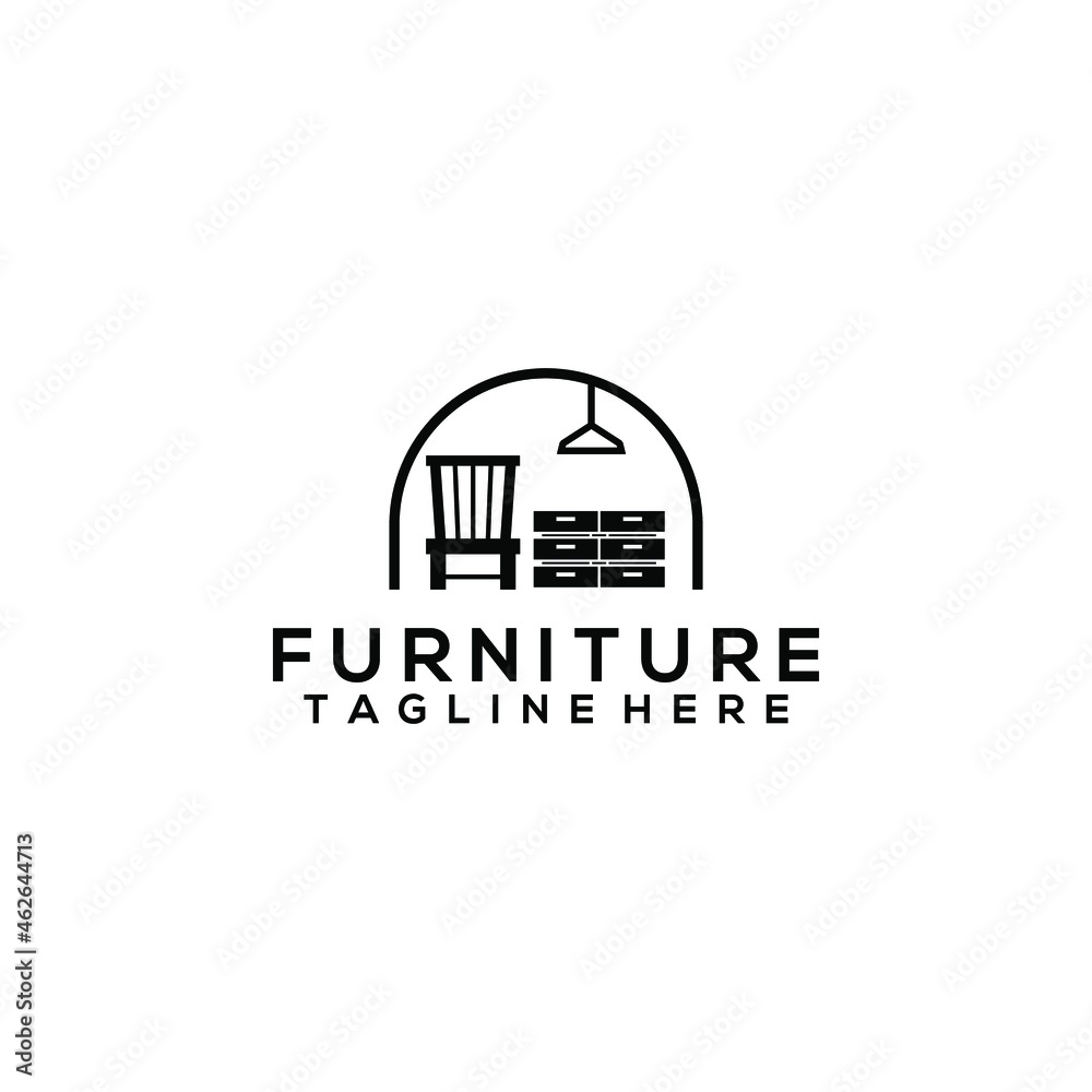 Furniture logo template vector concept
