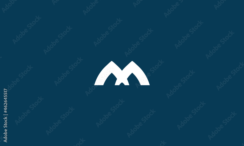 letter M logo minimal bridge style