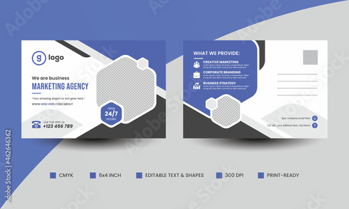 Corporate business postcard template, postcard design template, direct mail eddm design