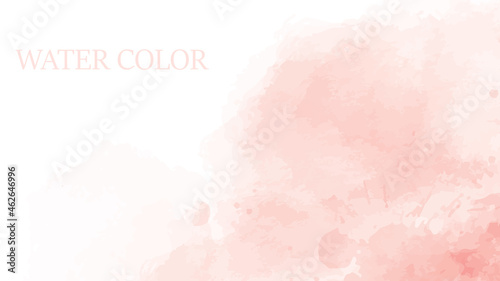 Abstract cream watercolor on white background.The color splashing on the paper.It is a hand drawn.