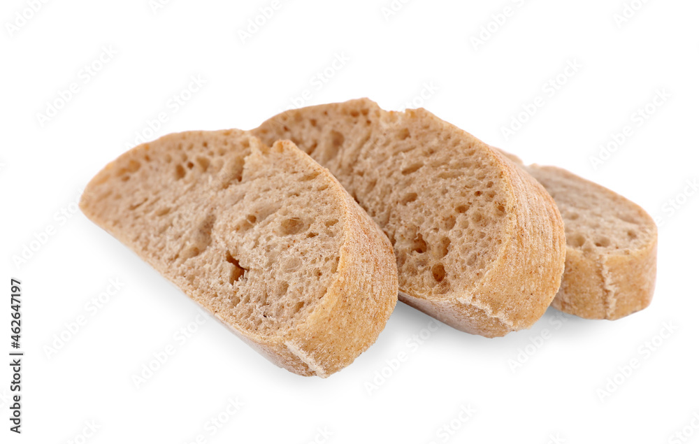 Cut ciabatta on white background. Fresh bread Cut ciabatta on white background. Fresh bread