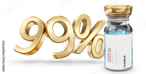 99% golden symbol and vacci...