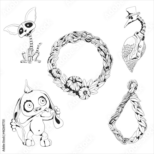 collection of designer graphics for halloween, halloween elements