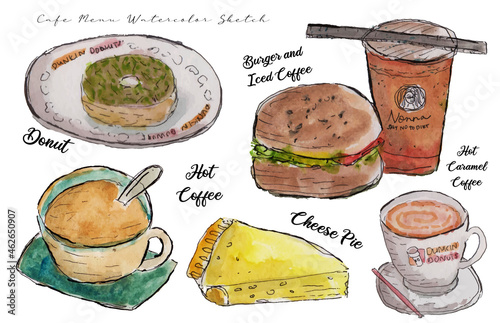 set of food and drink
