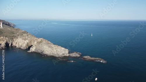 Vue aérienne du Cap Béar dans les Pyrénées orientales en France photo