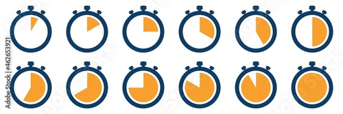 stopwatch icon set, Timers symbol. Countdown timers icon. Cooking timer. vector illustration