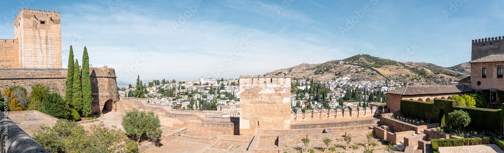 Panoramic view from the Alhambra of Granada city
