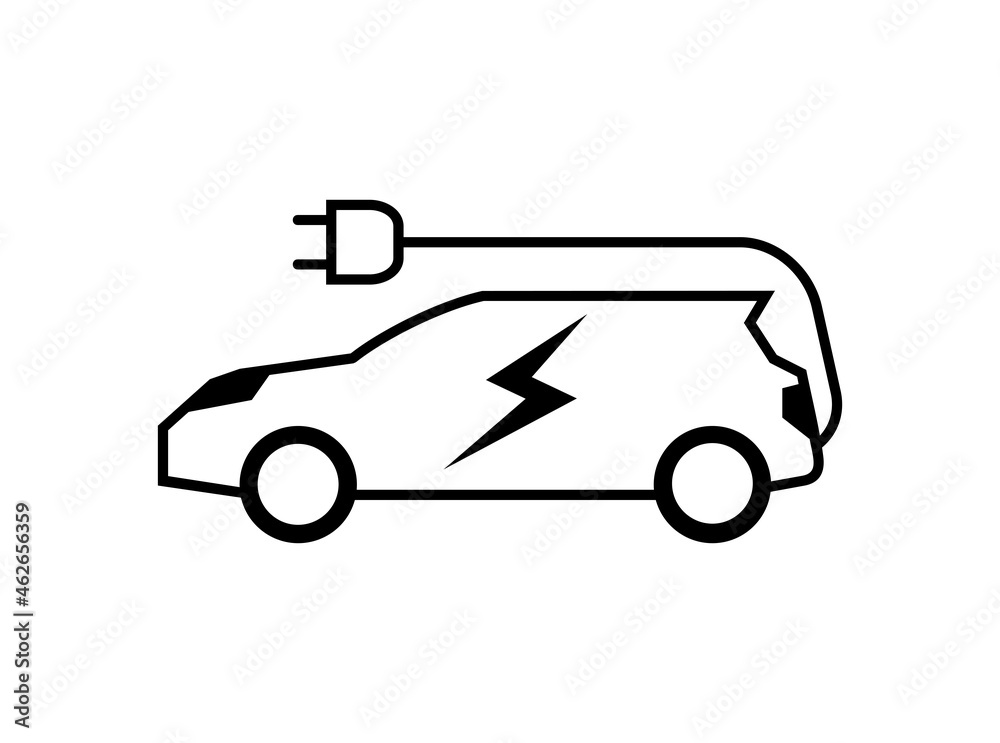 electric car icon, future innovation in automotive industry