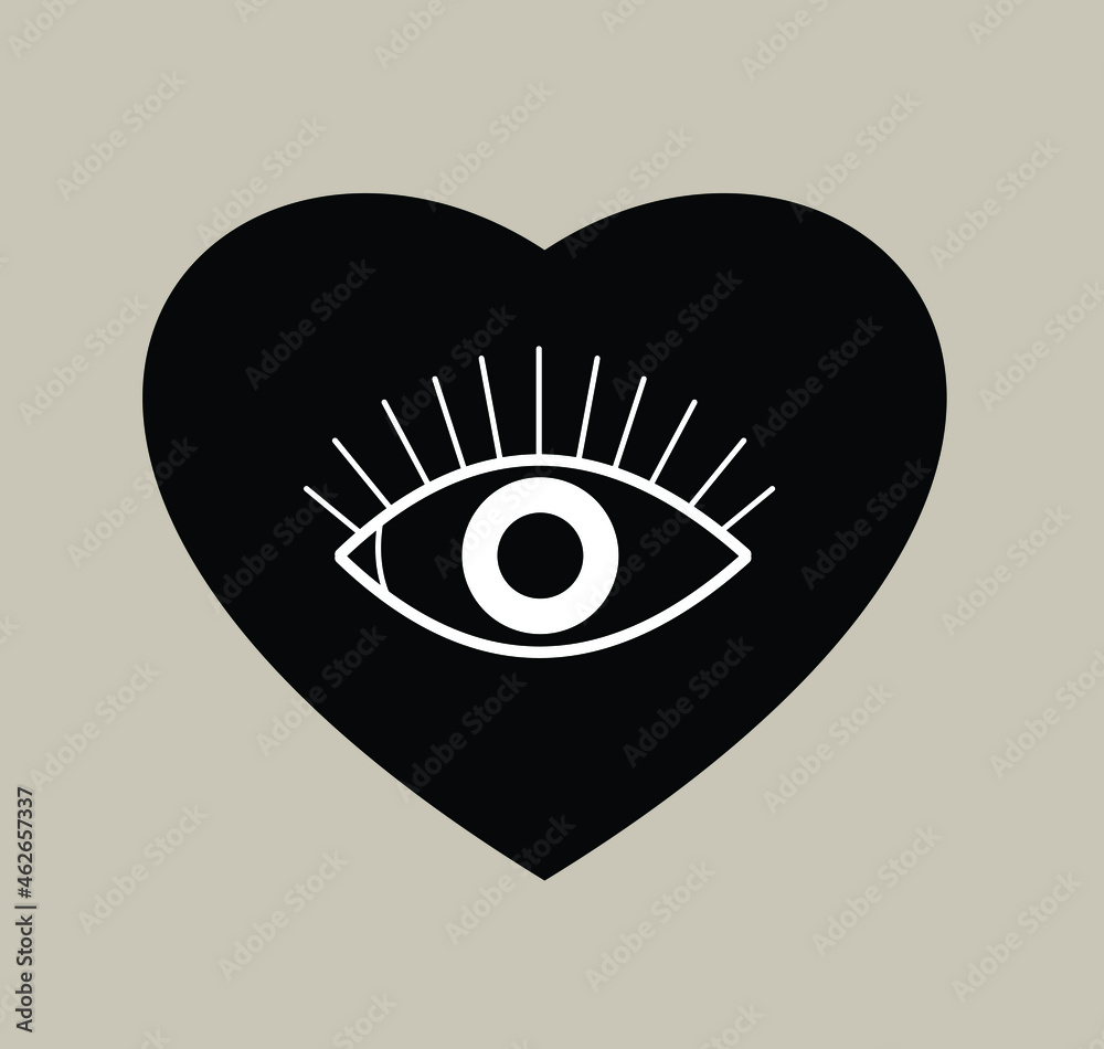 Open eye to the heart, secret symbol, isoteric, icon Open eye to the heart, secret symbol, isoteric, icon