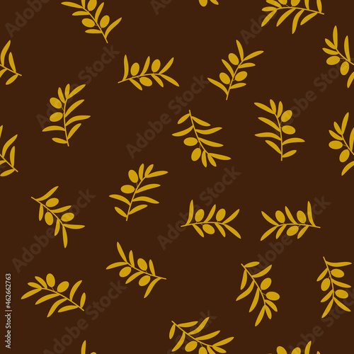 Seamless pattern with gold olive