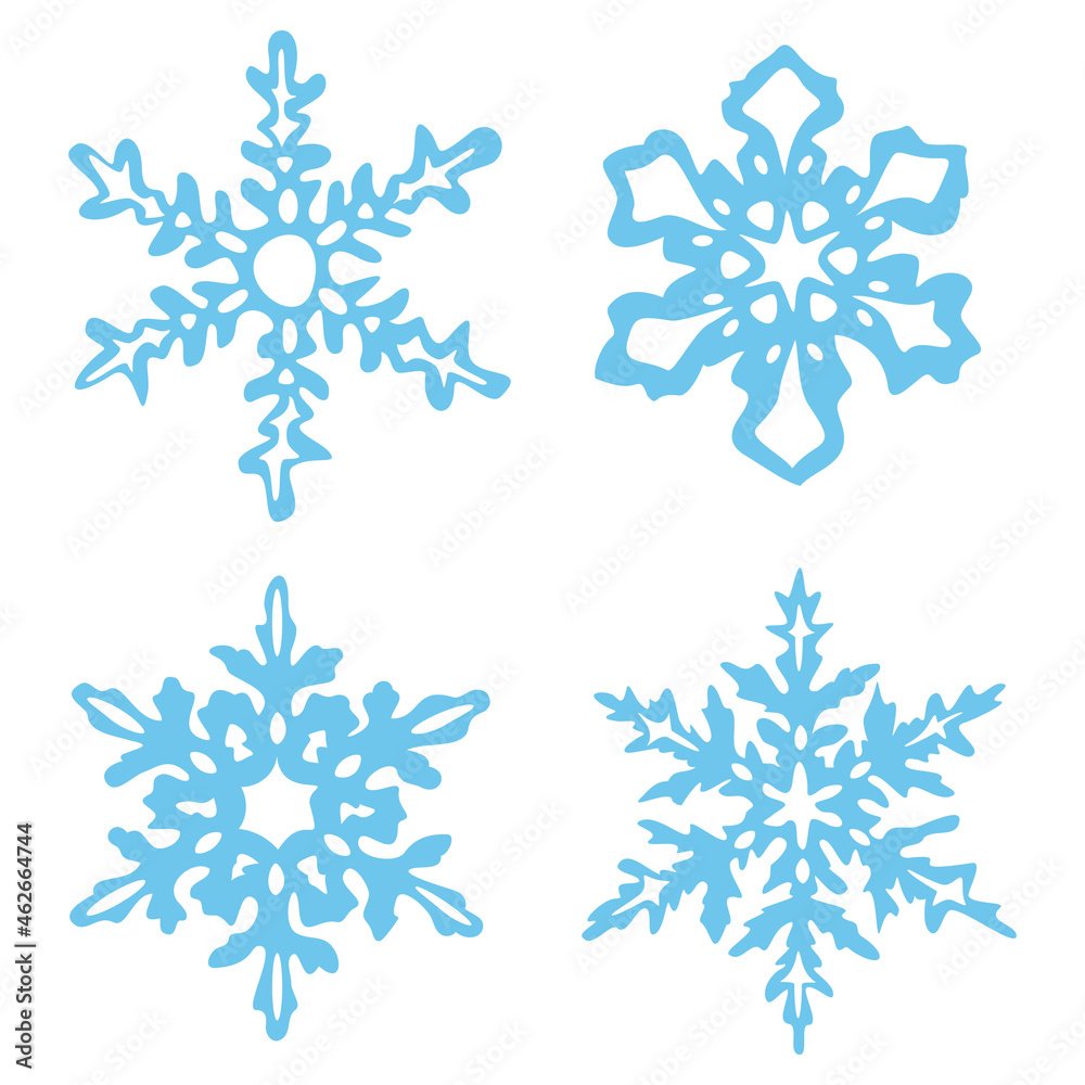 Vector illustration with collection of snowflakes. Decorative snowflakes. Isolated on white background. Vector illustration with collection of snowflakes. Decorative snowflakes. Isolated on white background.