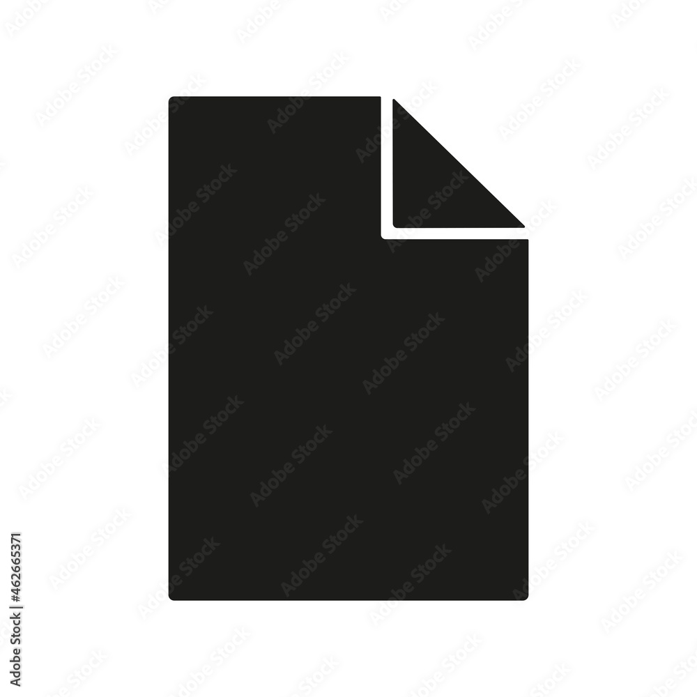 isolated document icon on white background, black fill, vector illustration isolated document icon on white background, black fill, vector illustration