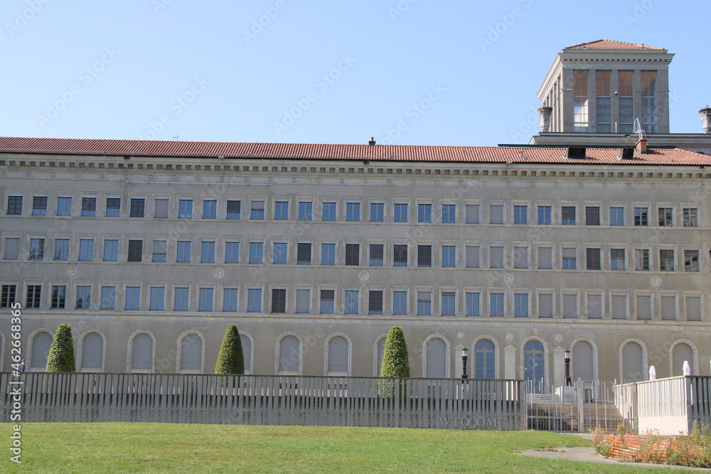 Main building of the WTO in Geneva as seen from the east