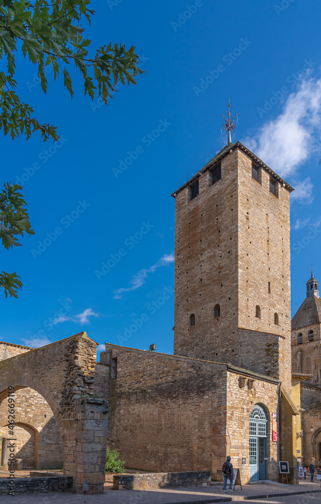 Cluny, France - 08 28 2021: View of the cheese tower