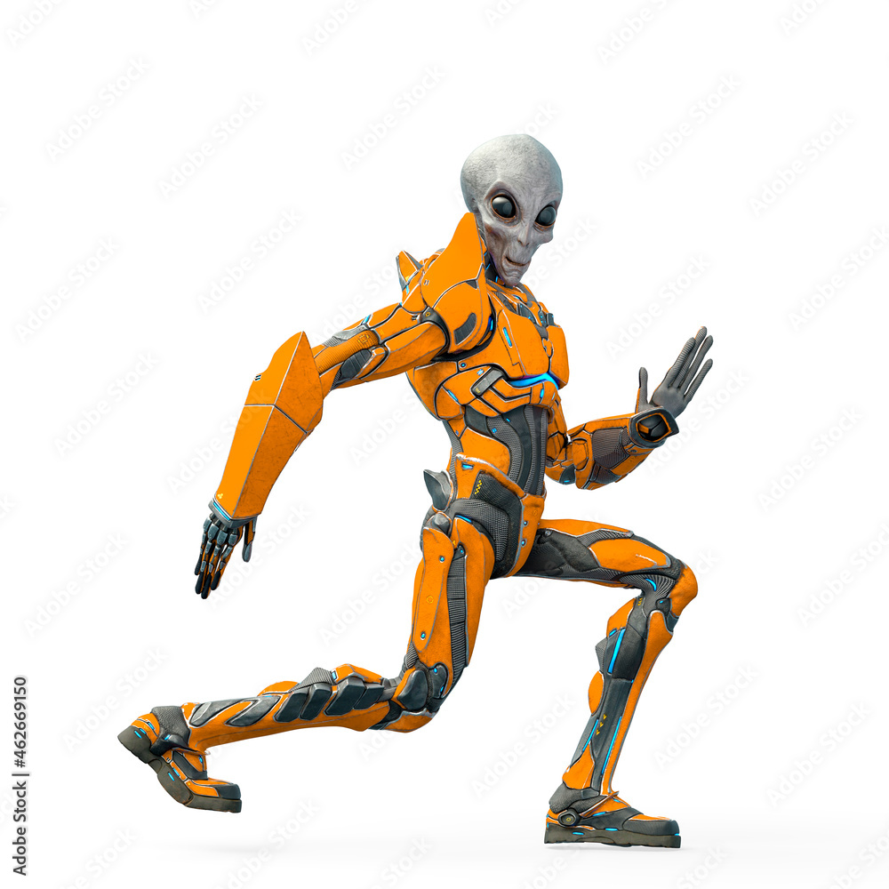 Obraz premium mega alien is doing a robot dance