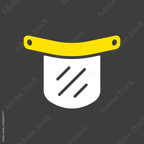 Plastic protective face shield vector flat icon