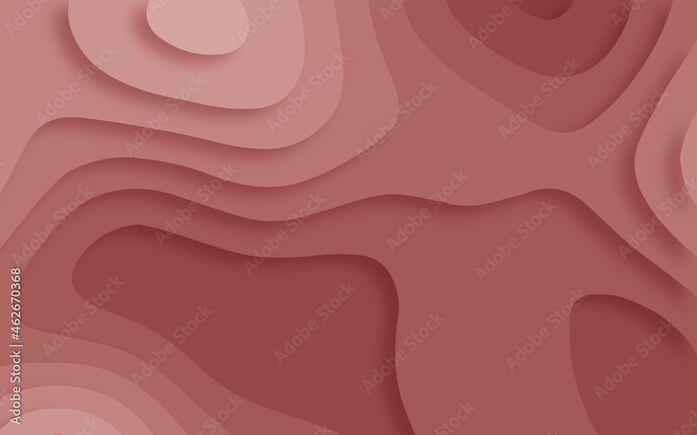 3D Landscape Paper Cut style. Curved shapes with red gradient. Abstract geometric lines pattern background art illustration for cover, design, book, poster, flyer 3D Landscape Paper Cut style. Curved shapes with red gradient. Abstract geometric lines pattern background art illustration for cover, design, book, poster, flyer