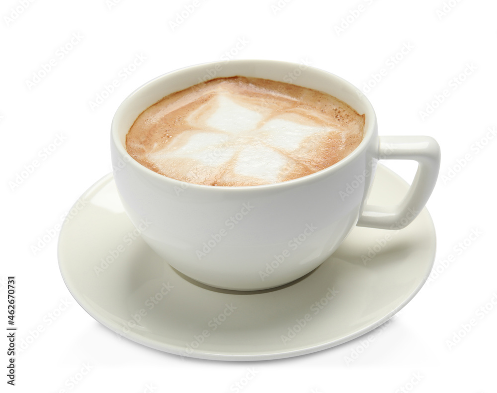 Cup of hot coffee isolated on white Cup of hot coffee isolated on white