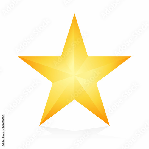 A sparkling multi-faceted five-pointed star. 3 D. Vector illustration.